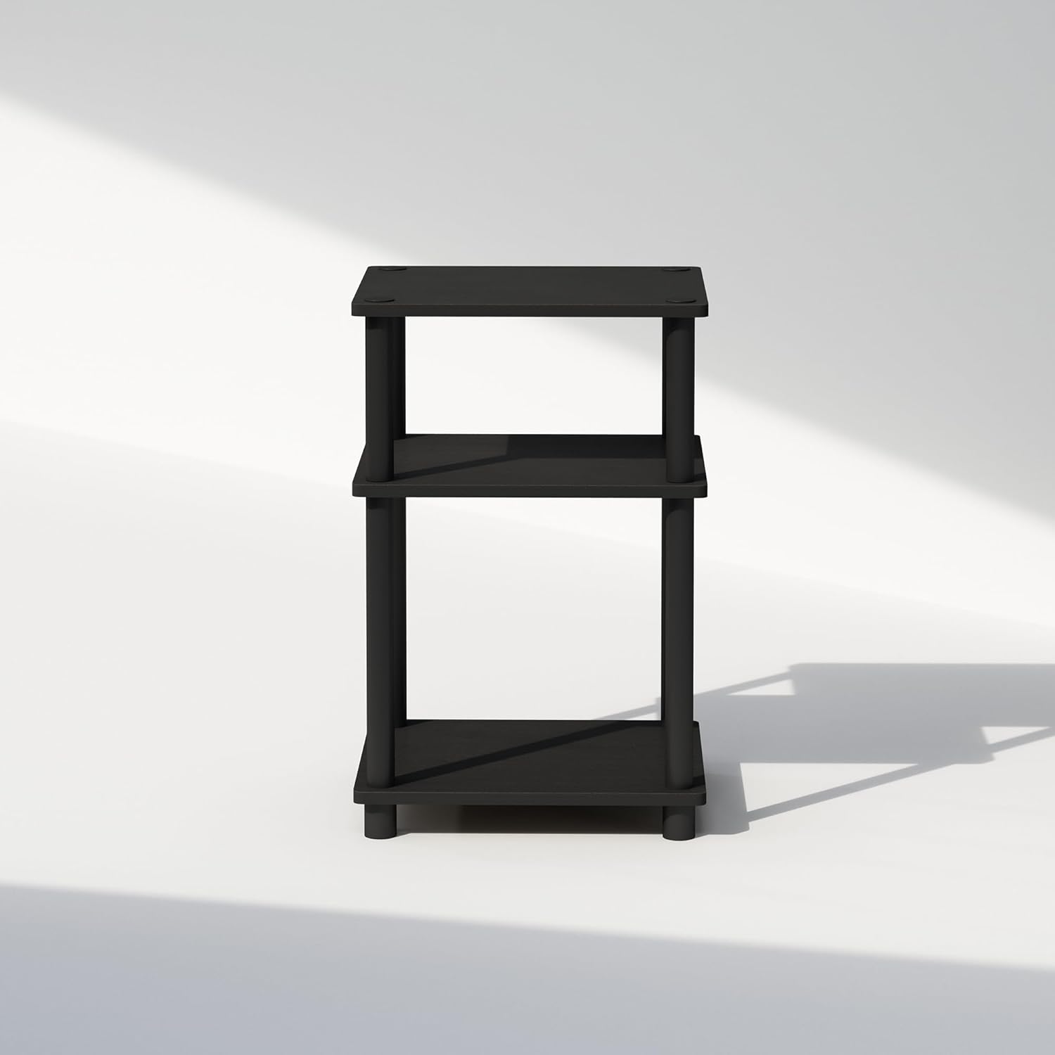 Furinno Just 3-Tier Turn-N-Tube Open Storage Nightstand, 1-Pack, Plastic Poles, Americano/Black - Image 7